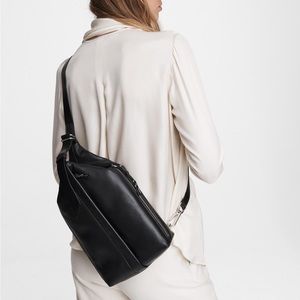 Rag & Bone Hayden Black Leather Sling Backpack Bag